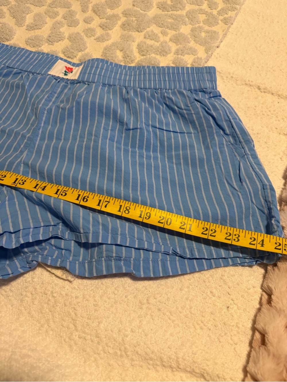 Universal Thread Light Blue Striped Lounge Short Set - Picture 9 of 12